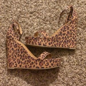Cheetah Wedges Size 8